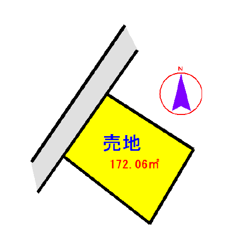 岩間第三小学校学区　土地面積:172.06平米 ( 52.04坪 )　