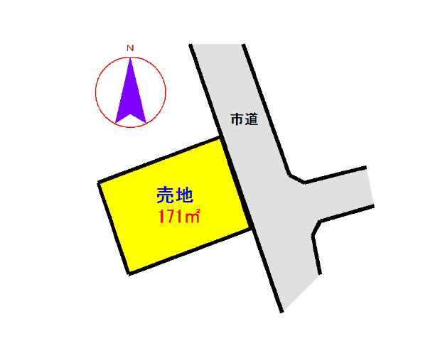 岩間第三小学校学区　土地面積:171平米 ( 51.72坪 )　
