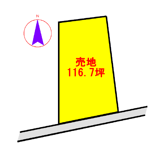 宍戸小学校学区　土地面積:386平米 ( 116.76坪 )　