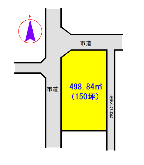 宍戸小学校学区　土地面積:498.84平米 ( 150.89坪 )　