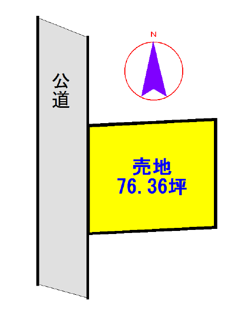 宍戸小学校学区　土地面積:252.43平米 ( 76.36坪 )　
